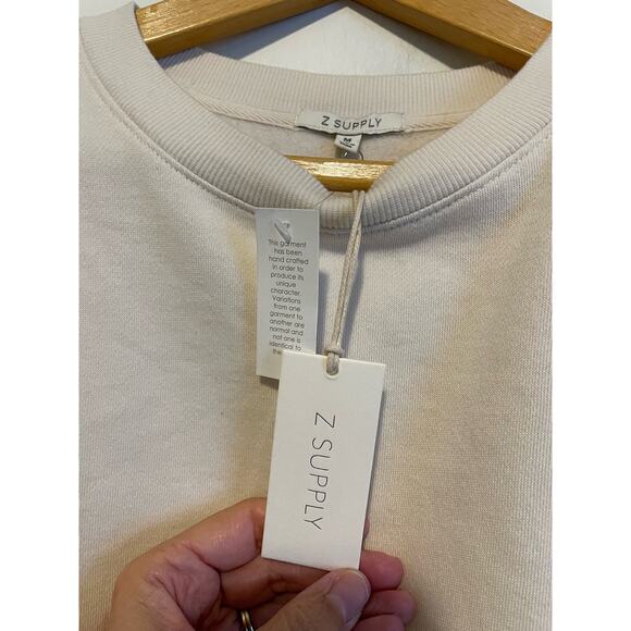 Z Supply Tempest  striped tie dye sweatshirt top cropped oversized. Size Med. - Picture 5 of 7